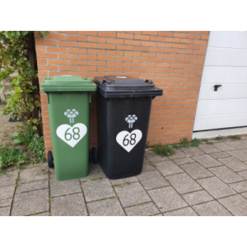 Containersticker hart, ster of huisje